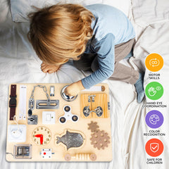 RIANEAN Busy Board key locks build finger dexterity and daily life pretend play