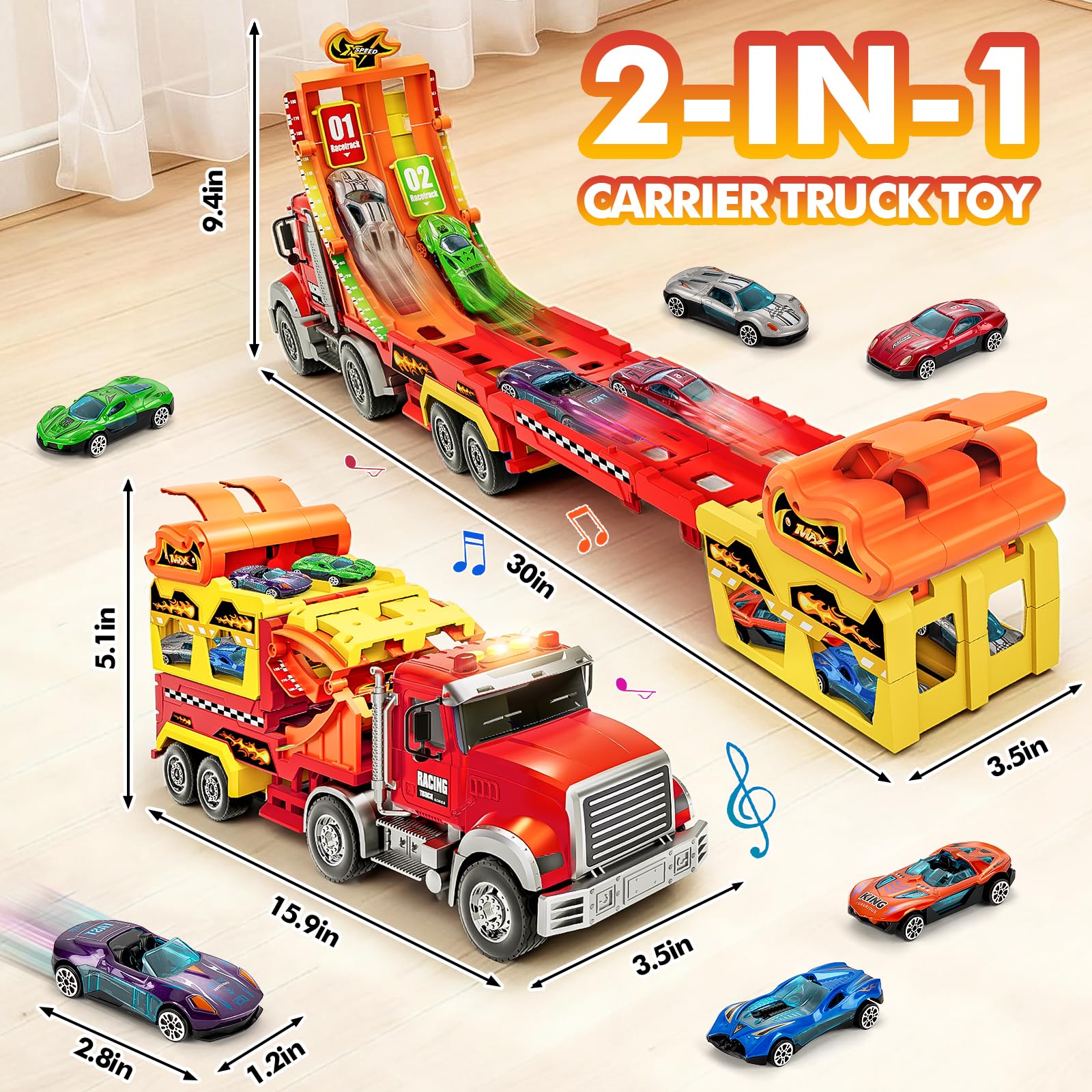 RIANEAN safe portable toy truck is easy to carry for indoor and outdoor fun.