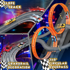 RIANEAN slot car track 4 high-speed cars delivers fast, immersive racing action.