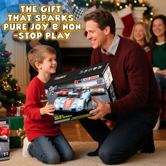 RIANEAN slot car track dual power controllers let kids switch speeds easily.