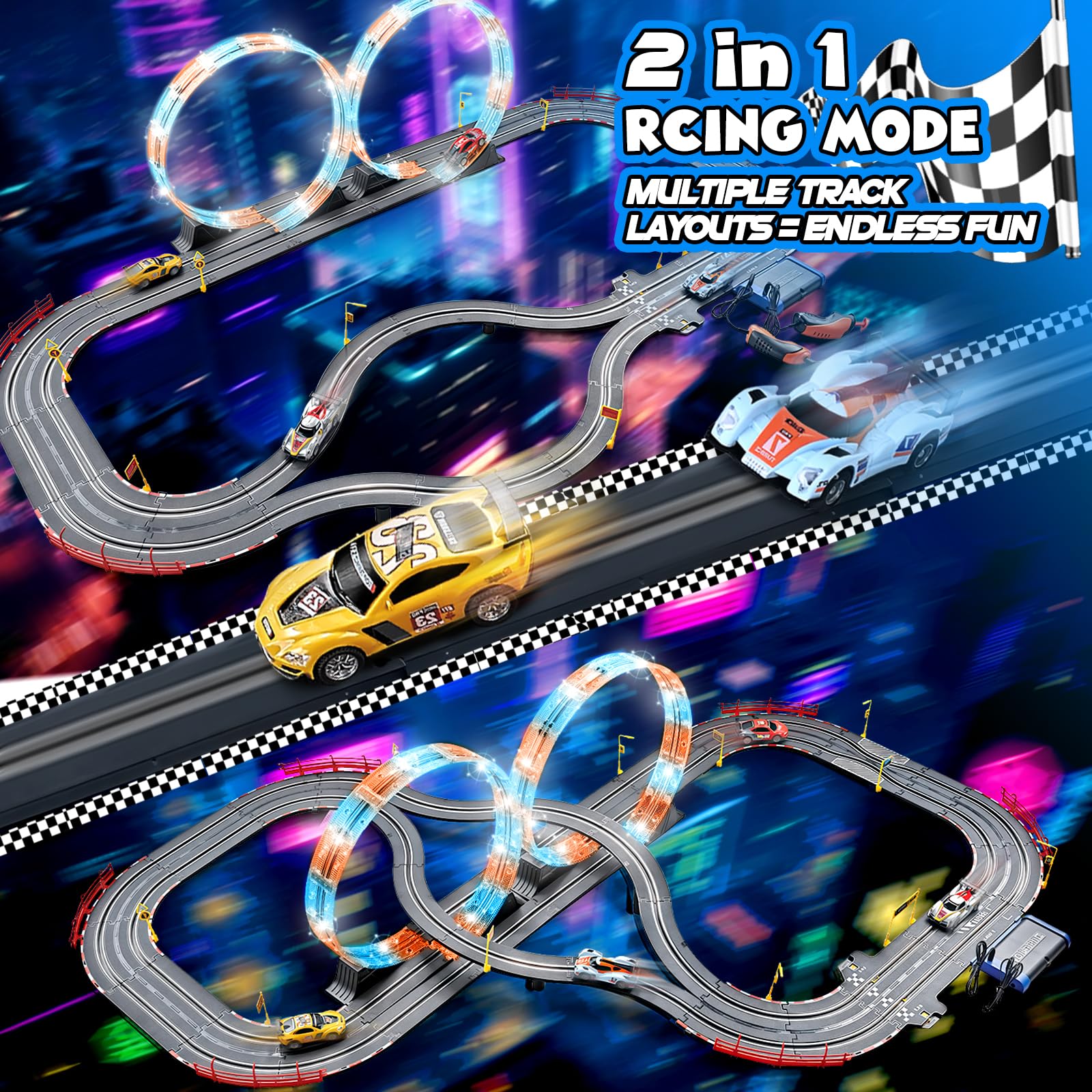 RIANEAN four-car race set ready for action and competitive play