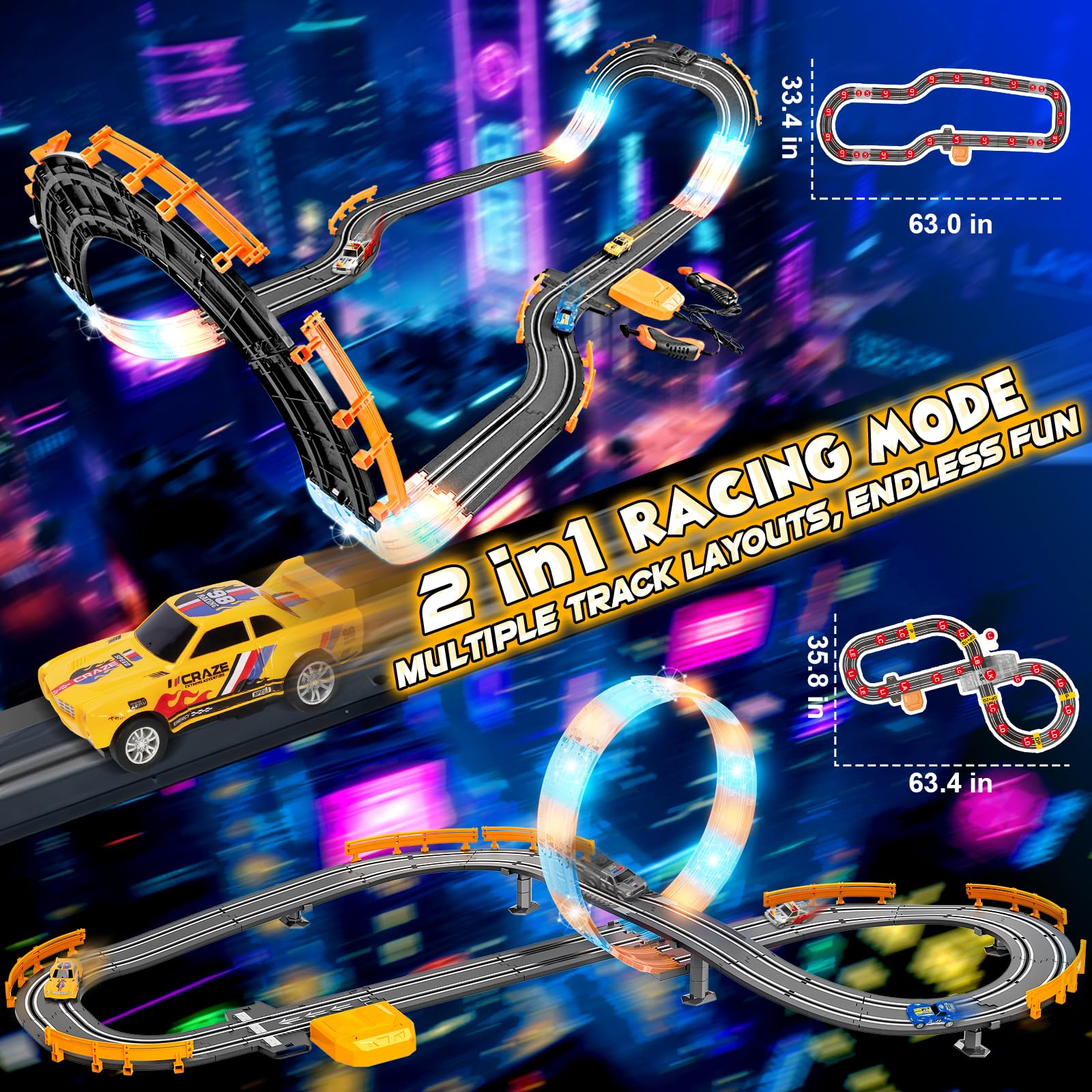 RIANEAN four high-speed cars racing on a track