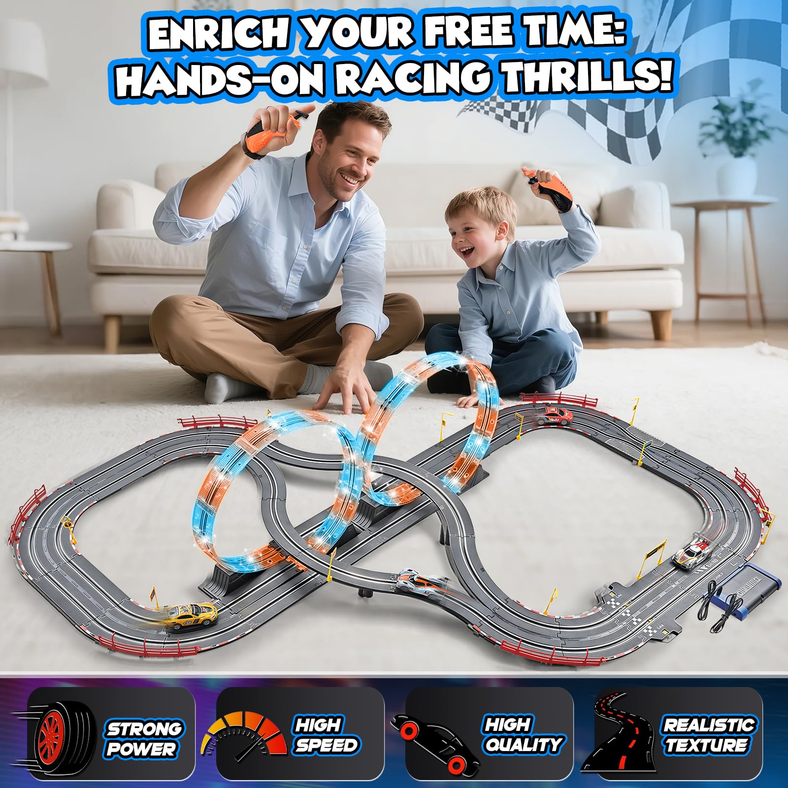RIANEAN 24-6ft track length supports extended racing sessions