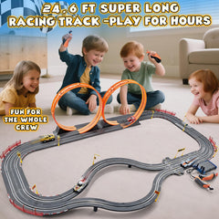 RIANEAN slot car track length 24-6ft provides ample driving space at home.