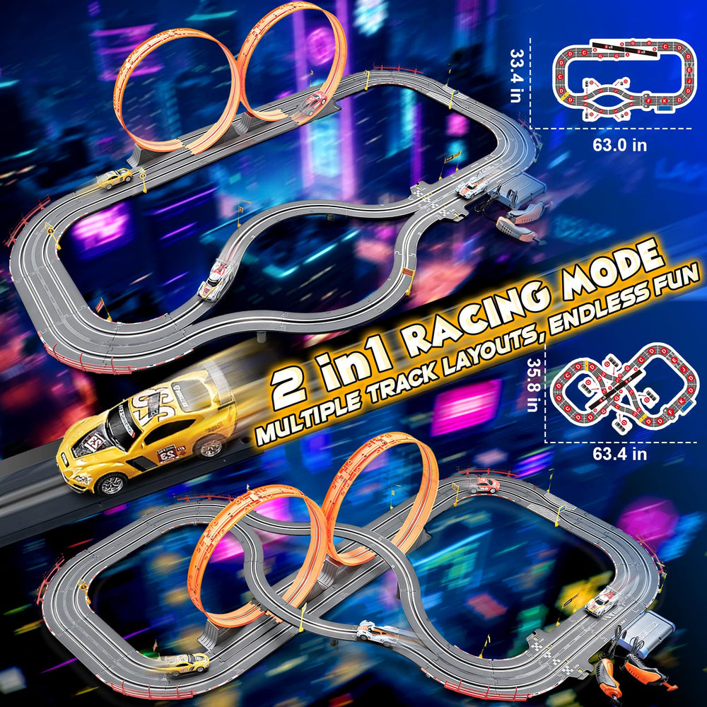 RIANEAN slot car track overpass bridge offers thrilling vertical twists during races.
