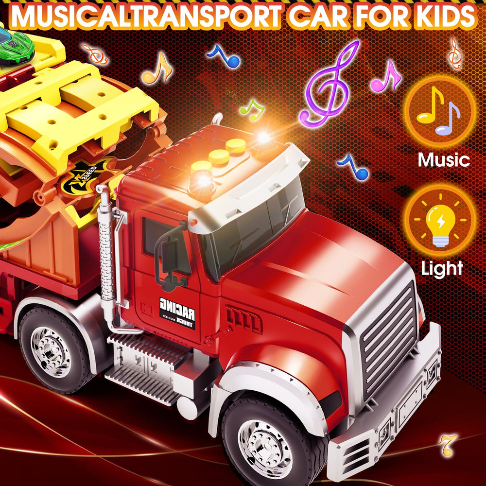 RIANEAN track storage spots keep cars organized during play sessions.