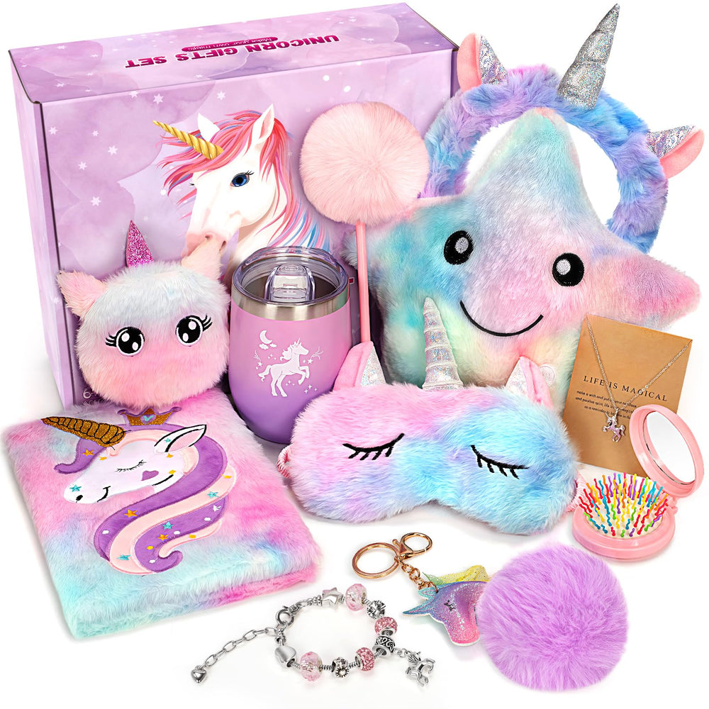 RIANEAN unicorn gifts box showing a colorful, gift-ready unicorn bundle for birthdays