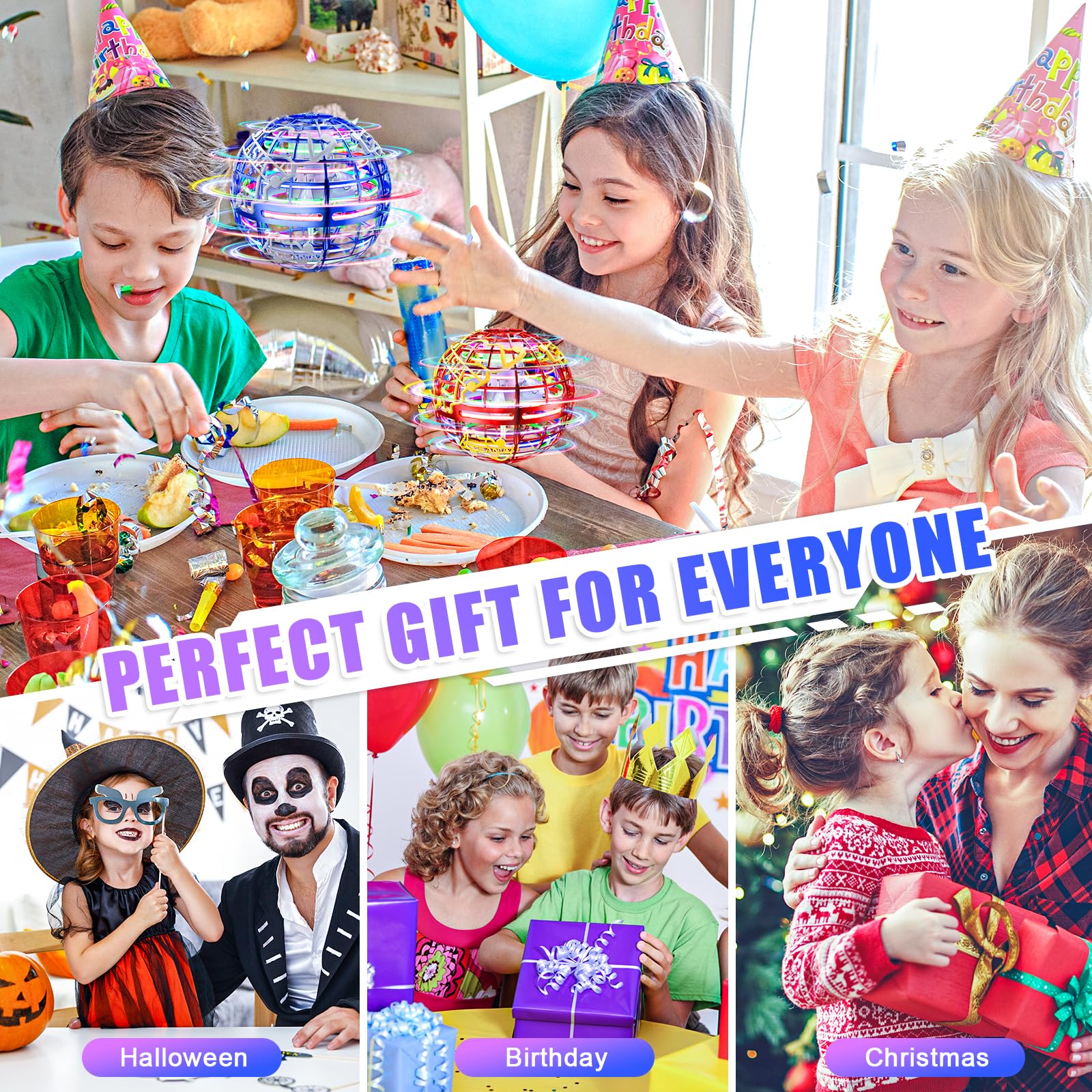 RIEYON Flying Orb Ball suitable for indoor and outdoor fun with friends.