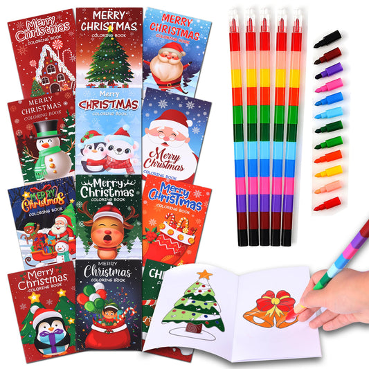 Riccioney Christmas coloring book set cover invites festive creativity for kids.