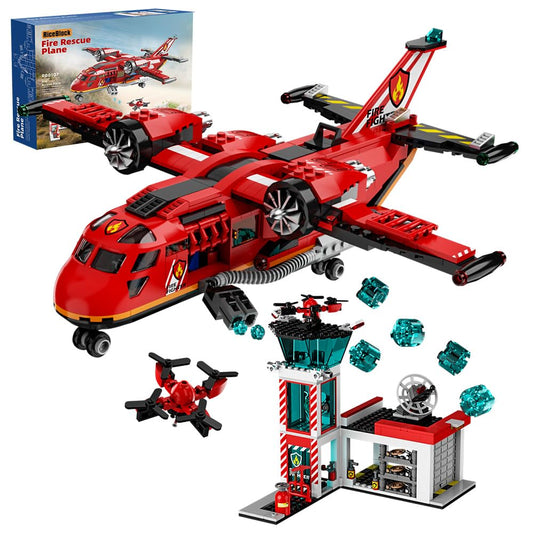 RiceBlock city fire rescue plane image demonstrates kid-friendly play opportunities.