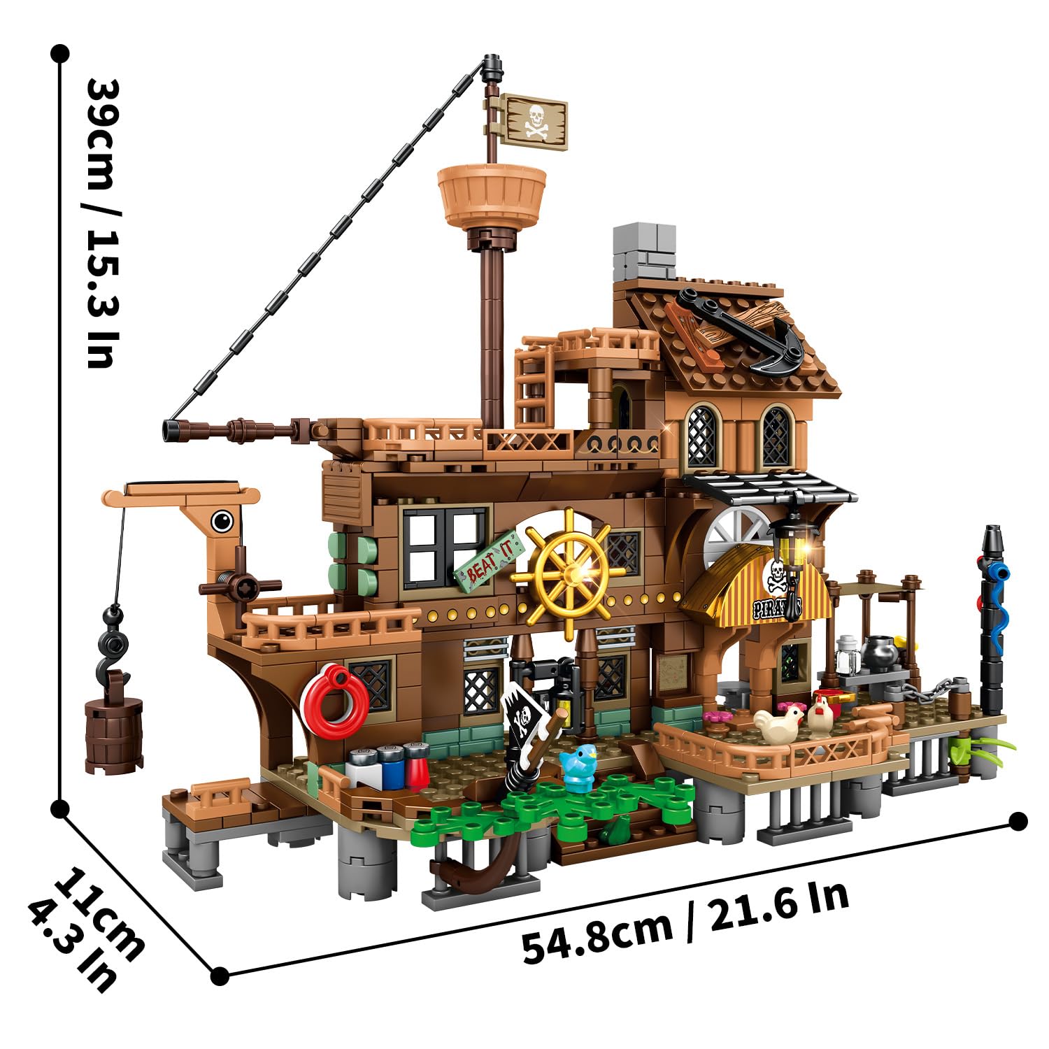 RiceBlock customizable pirate-ship supports personal designs and narratives