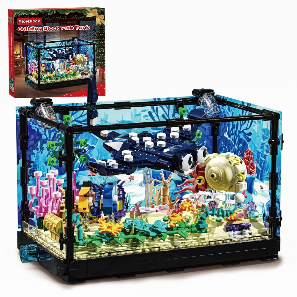 RiceBlock fish tank ocean scene showing a vibrant ocean diorama for STEM learning