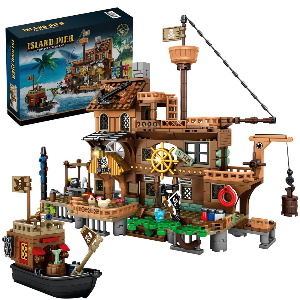 RiceBlock pirate ship assembly scene sparks creativity and hands-on play
