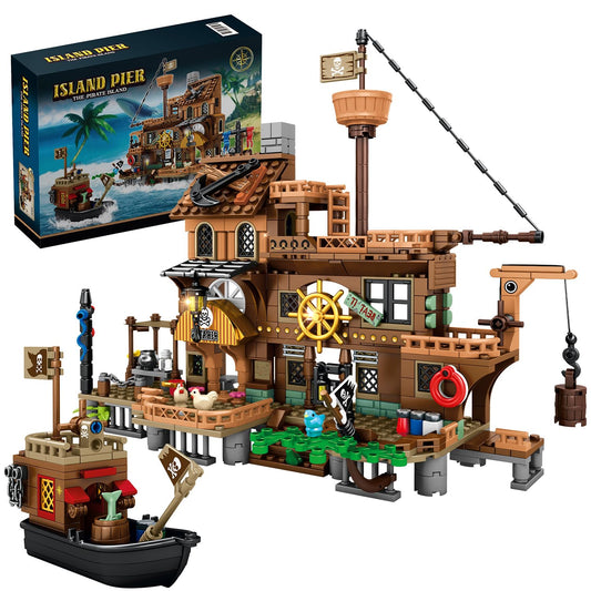 RiceBlock pirate ship assembly scene sparks creativity and hands-on play