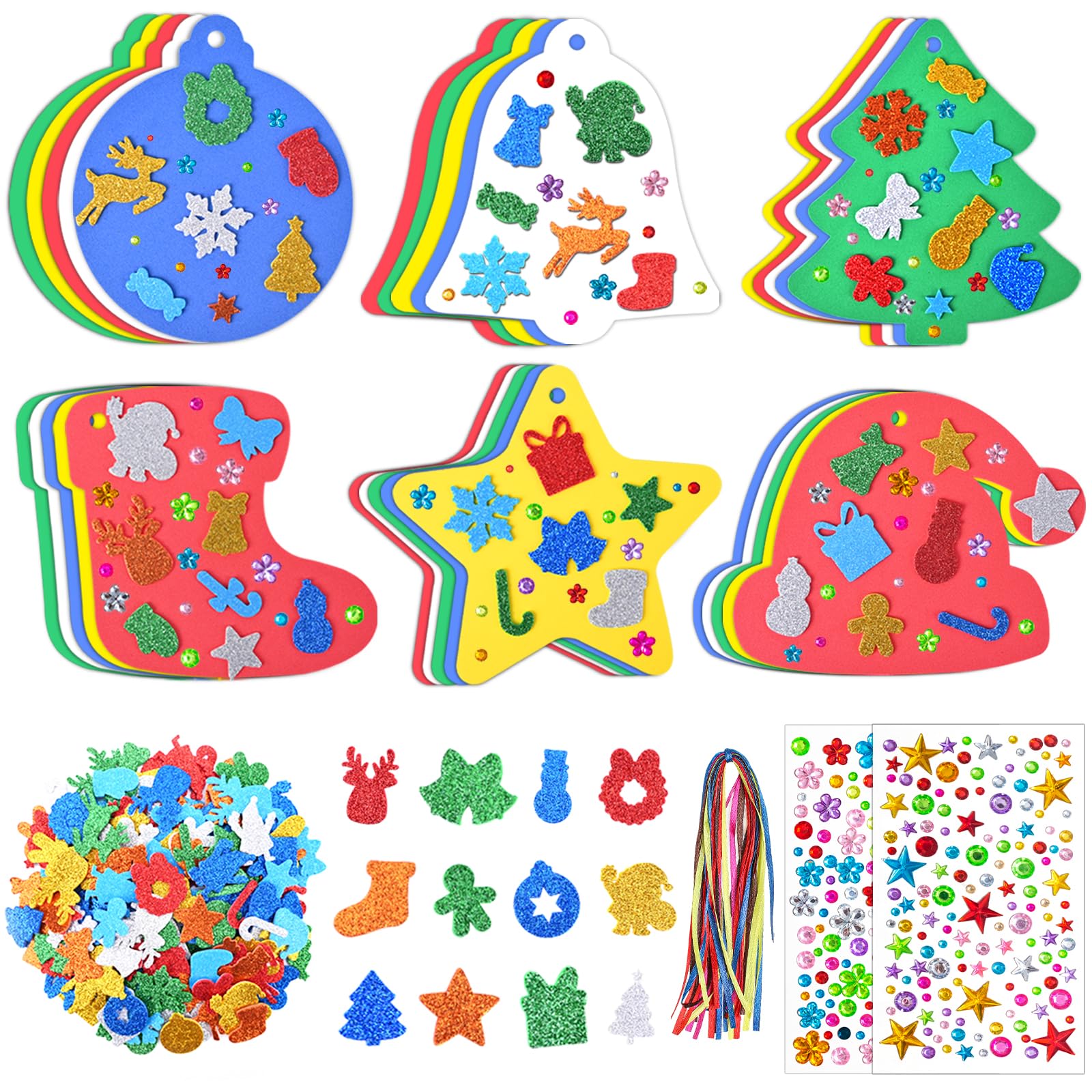 RICEDUO Christmas bell foam sticker for easy decorating and hanging.