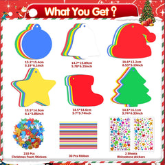 RICEDUO Christmas sock craft sticker set for kid-friendly color decor.