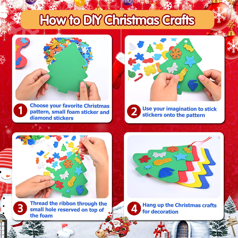 RICEDUO Christmas star stickers ideal for bright ornaments and projects.