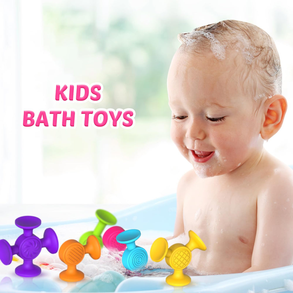 Richtim suction cup bath toys attach to windows for on the go entertainment.