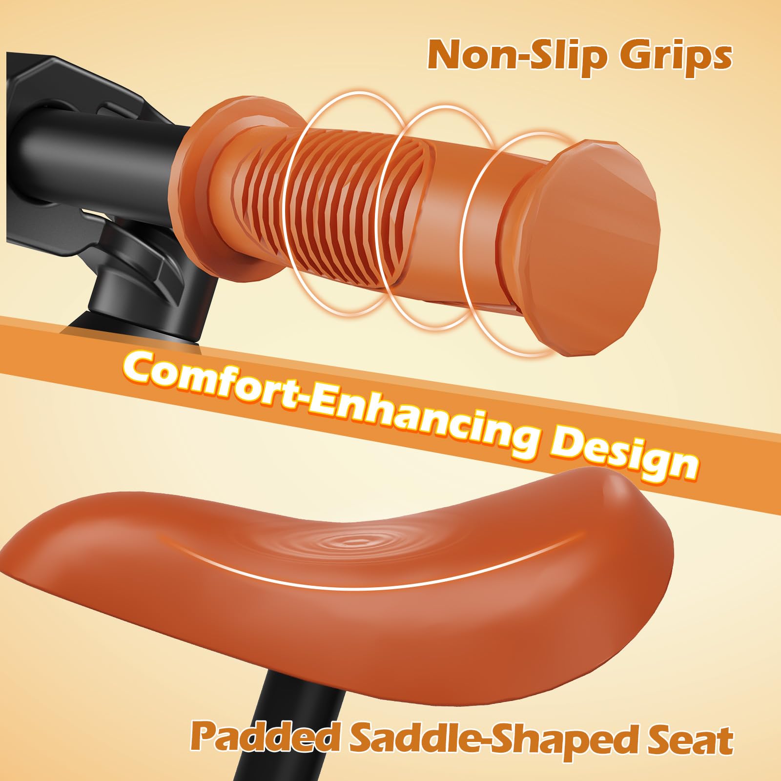 Ridego adjustable seat grows with the child for extended use.