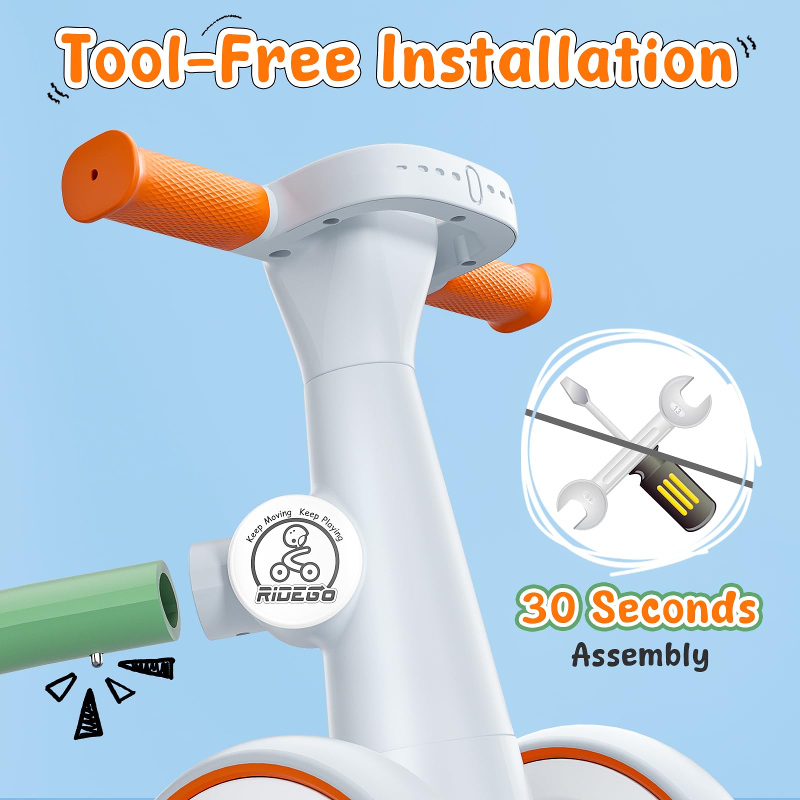 Ridego comfortable soft PU seat supports relaxed, enjoyable sessions.