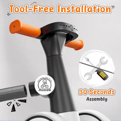 Ridego sturdy carbon steel frame with soft seat for durable, comfortable rides.