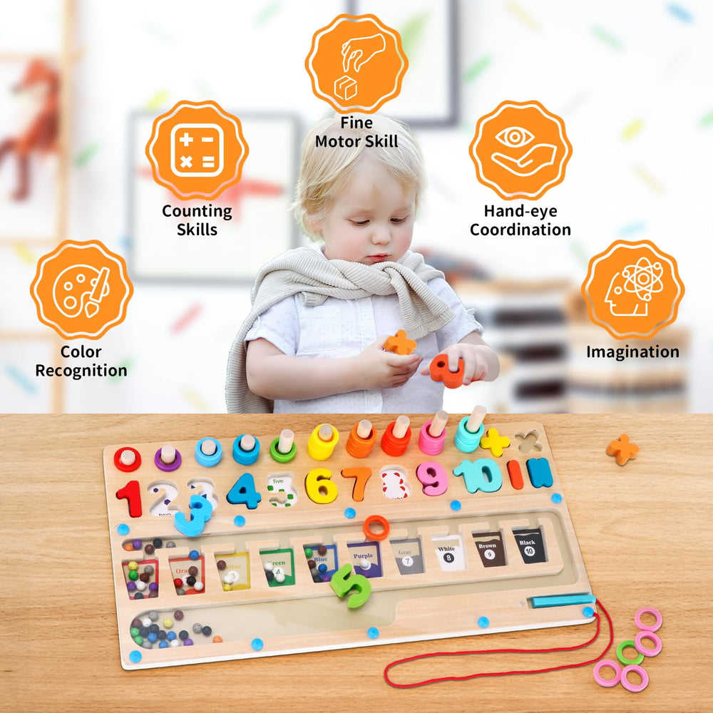 Rideomon magnetic color beads engage tactile play with color recognition.