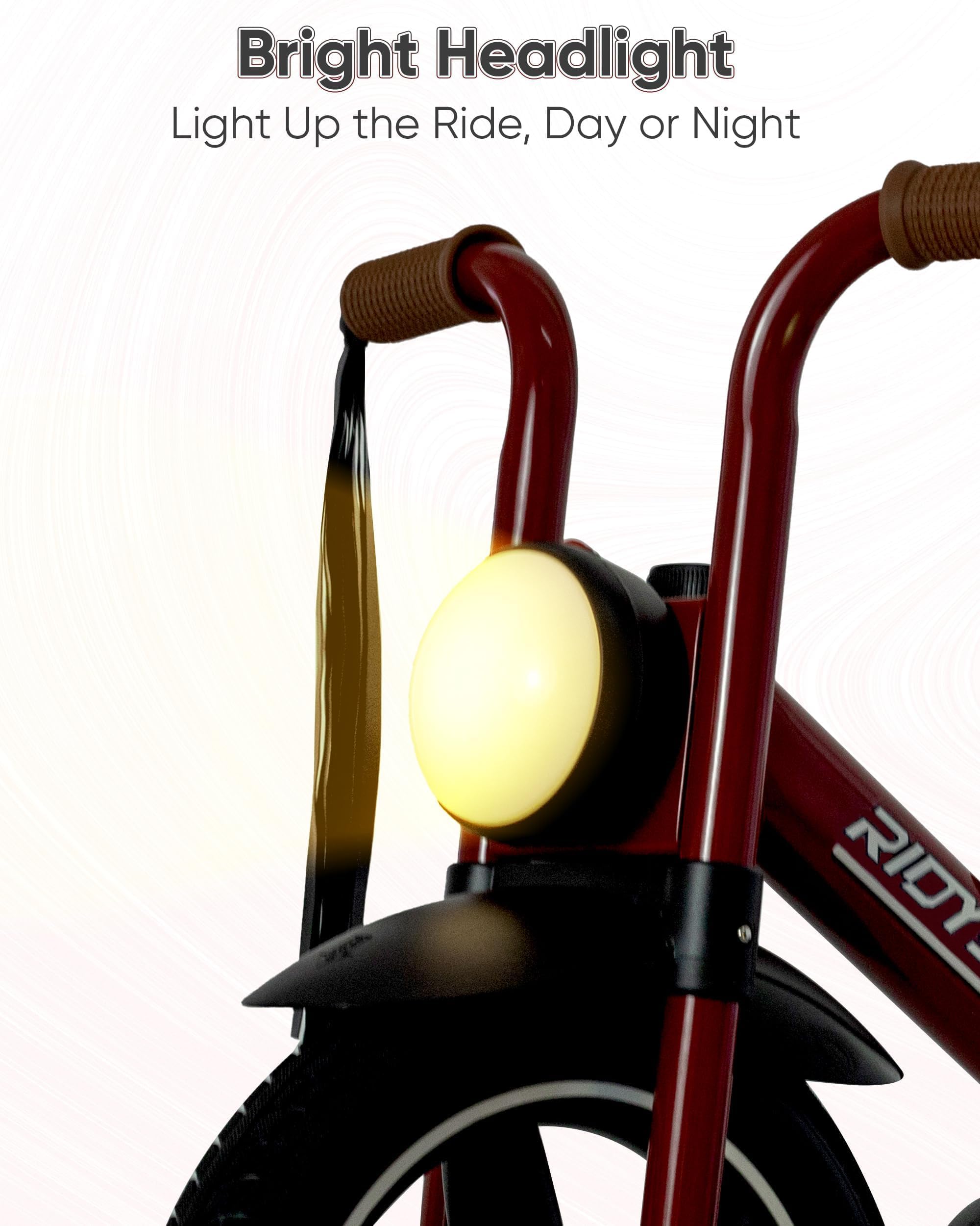 RIDYEE tricycle adjustable seat grows with your child for continued comfort.