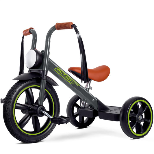 RIDYEE toddler tricycle front light boosts visibility for safer evening rides.