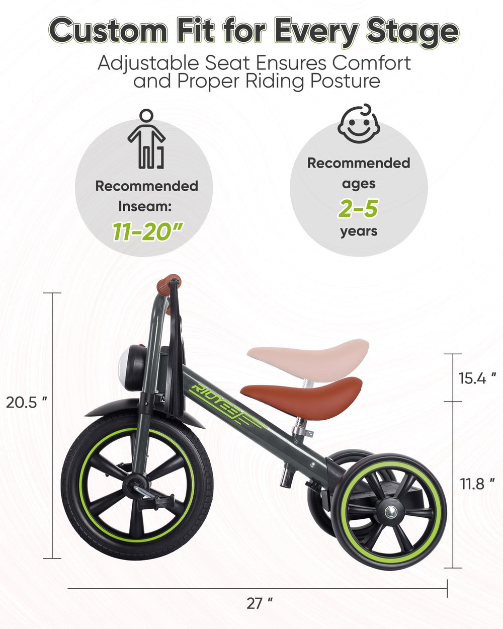 RIDYEE grey design suits everyday adventures and casual rides.