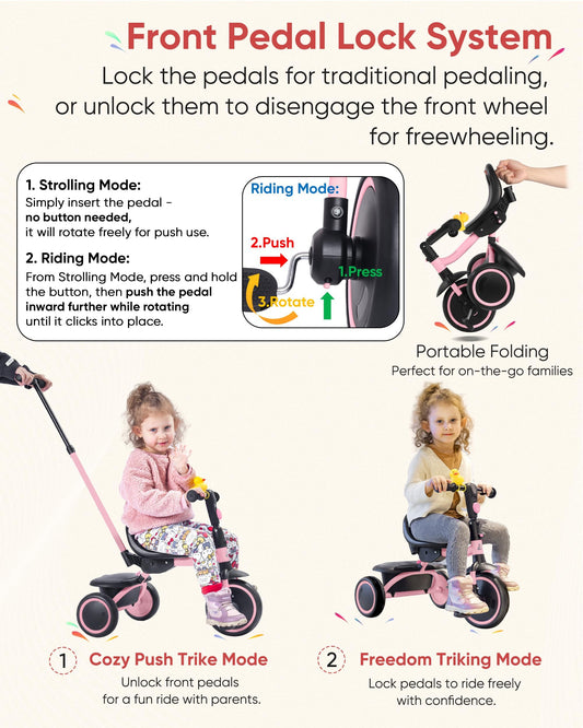RIDYEE tricycle seat adjustable for growing toddlers' comfort