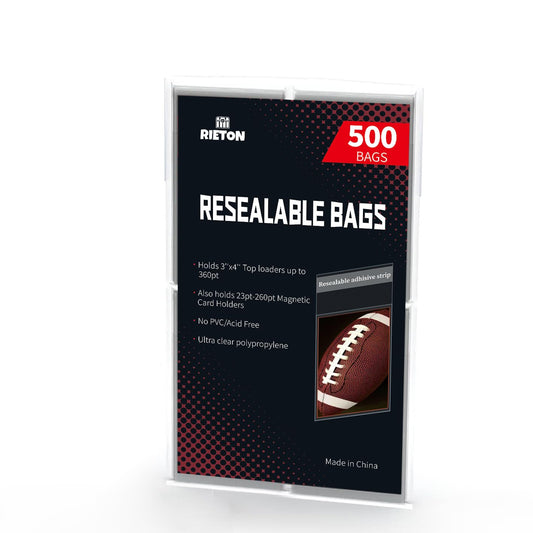 Rieton resealable team-set bags for organized card storage and protection
