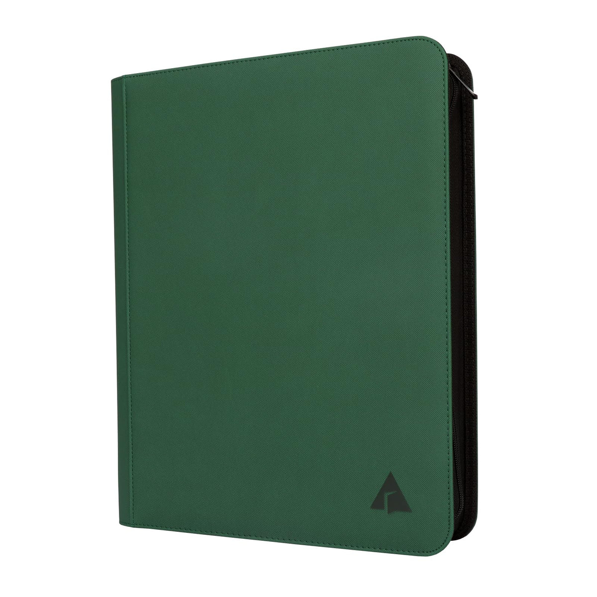 Rieton top loader binder front view in green showing secure card storage
