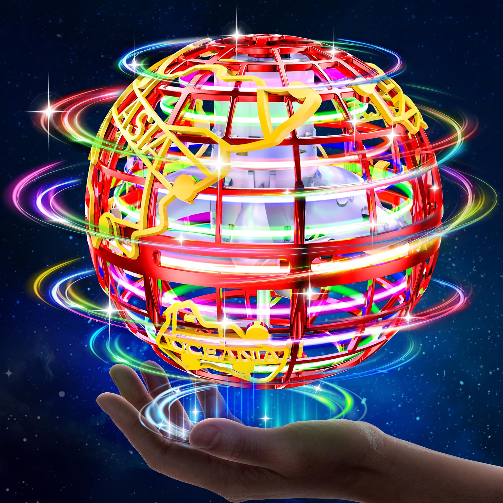 RIEYON Flying Orb Ball hover action demonstrates precise indoor control.
