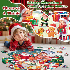 rifamee kids enjoying a round floor puzzle for family fun.