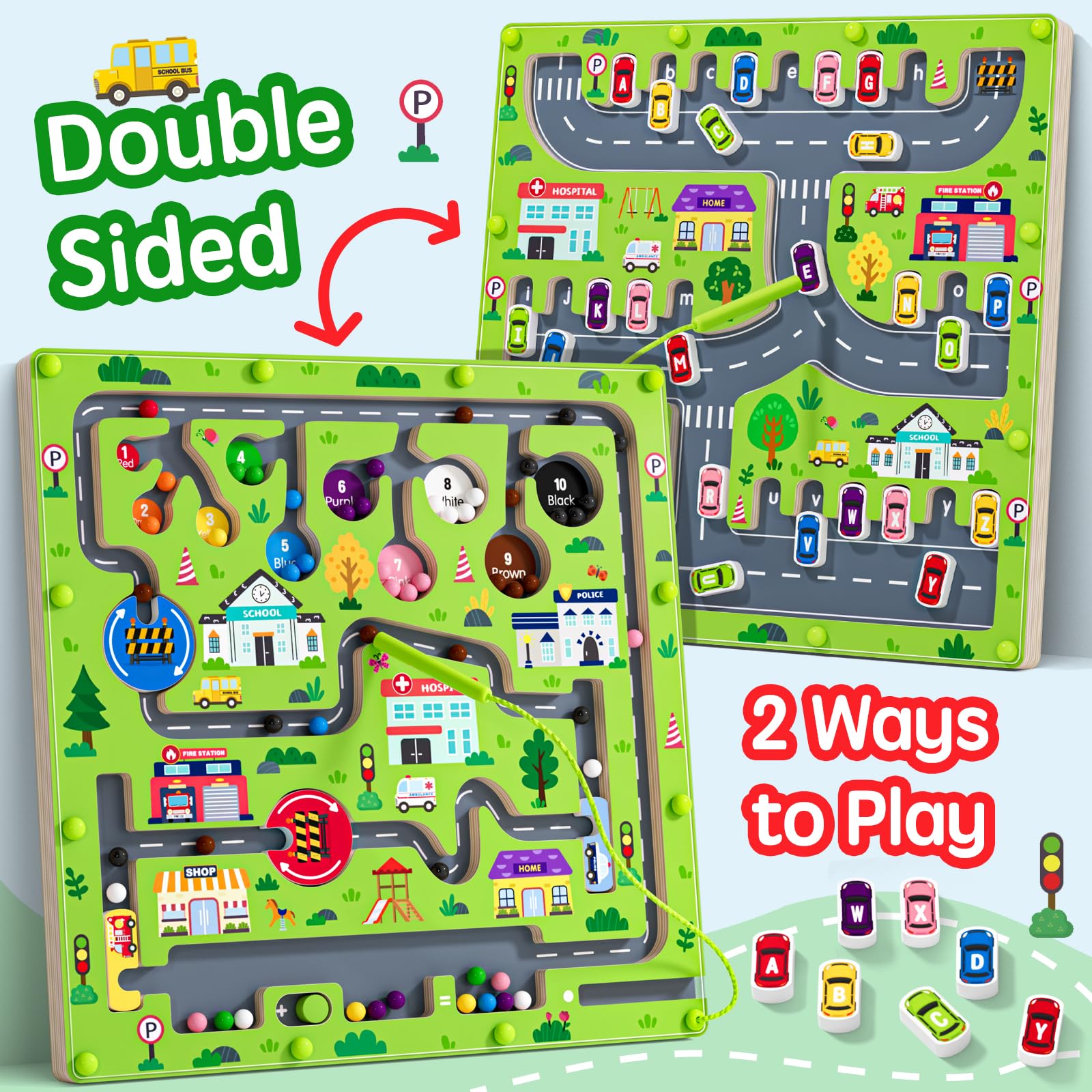 rifamee color-number maze with beads for color and number matching