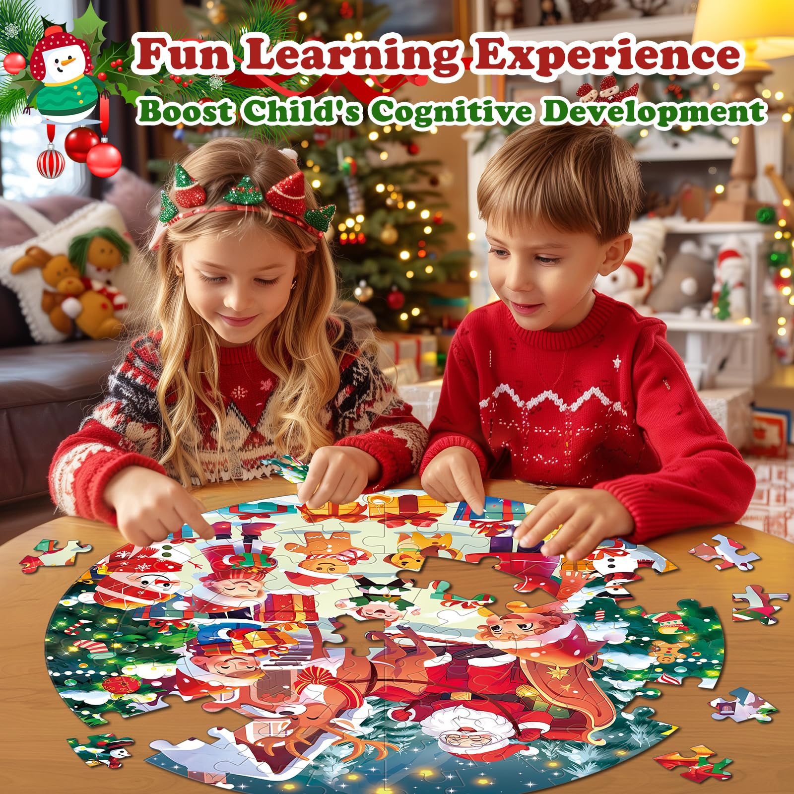rifamee Santa scene puzzle sparks festive playtime with gifts.