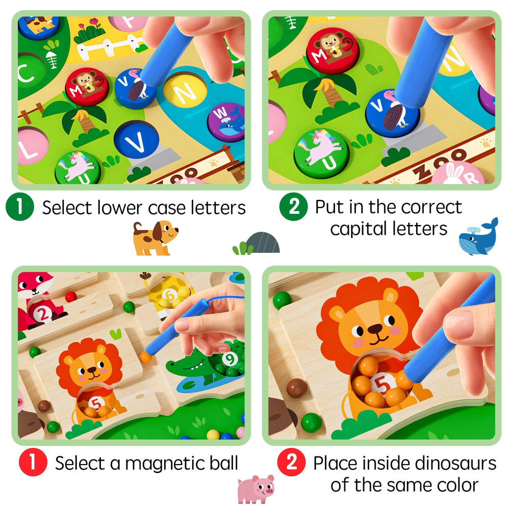 Rifamee Wooden Beads in bright colors support color recognition and fine motor skills.