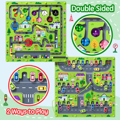 rifamee wooden double-sided maze board with acrylic cover for safe play