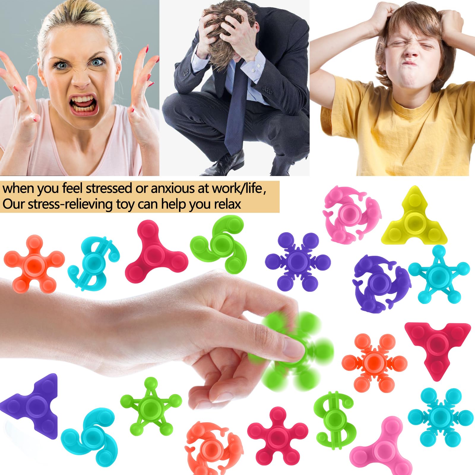 Durable plastic Riferg spinner with rounded edges protects fingers during play