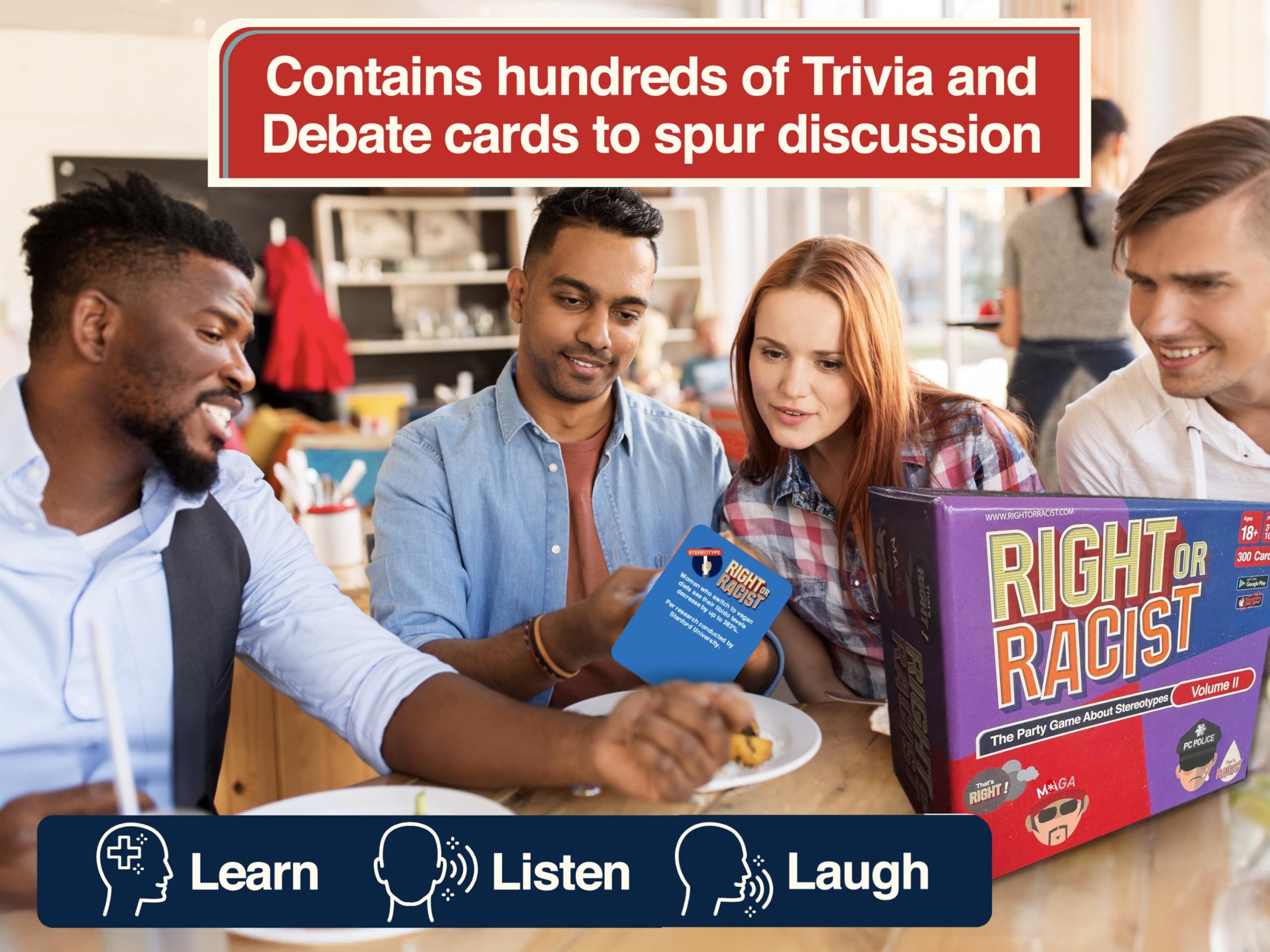 Right Or Racist Vol 2 character cards add twists and strategy.