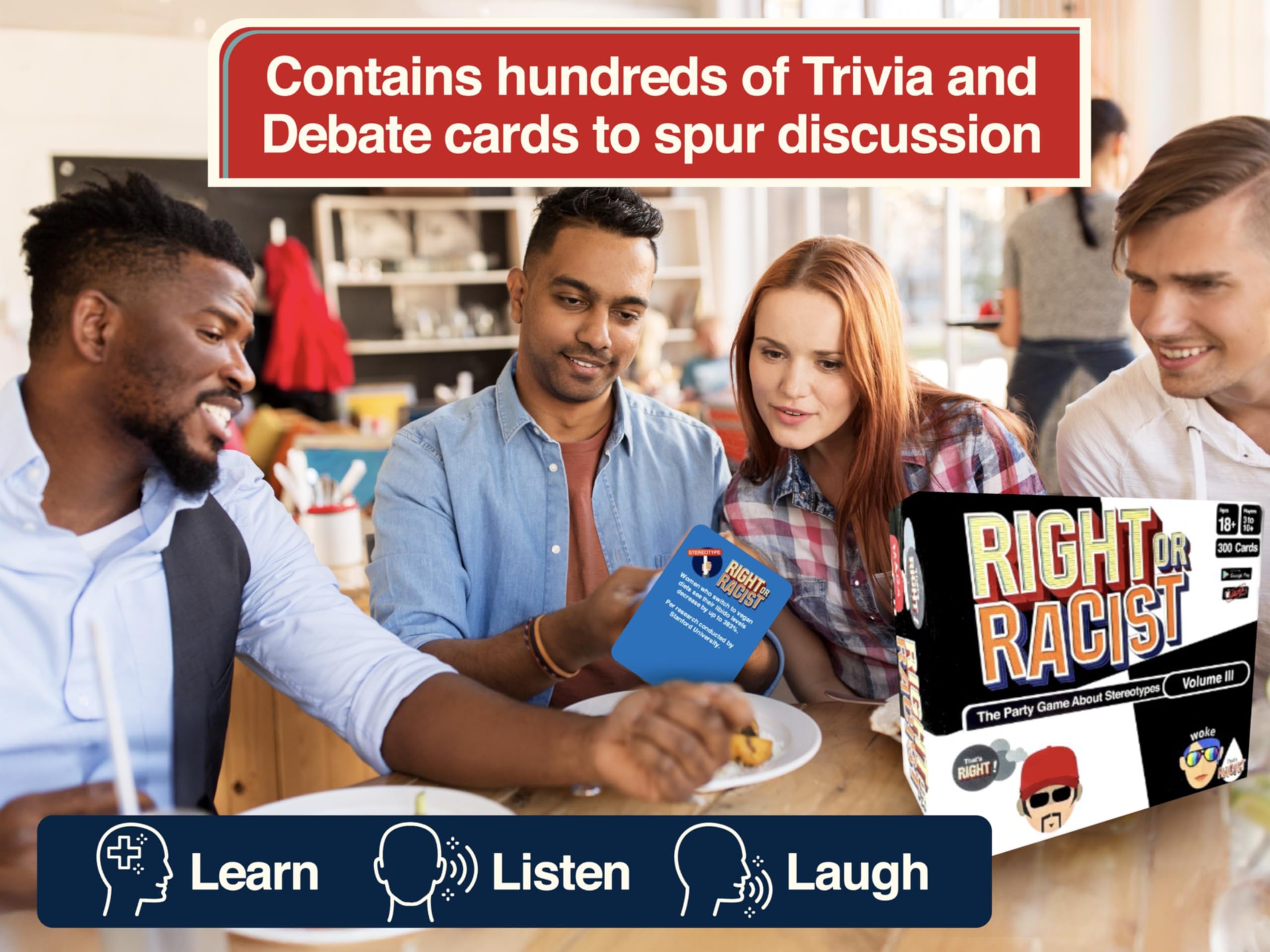 Right Or Racist Vol 3 character cards in foreground guiding discussion