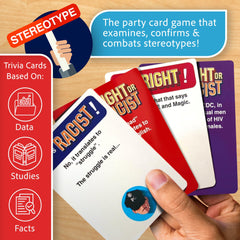 Right Or Racist white elephant party game in action with friends.