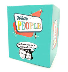 Right Or Racist White People The Game packaging for a bold holiday gag at parties.