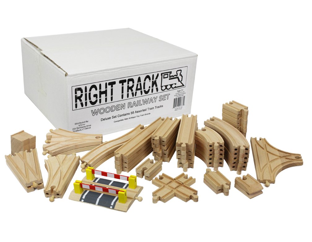 Right Track Toys deluxe set curved track enables flexible layouts for imaginative play