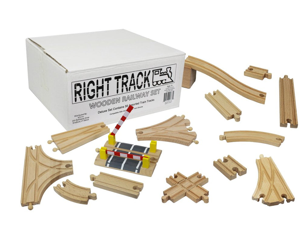 Right Track Toys premium wood pieces ensure durable, long-lasting train layouts