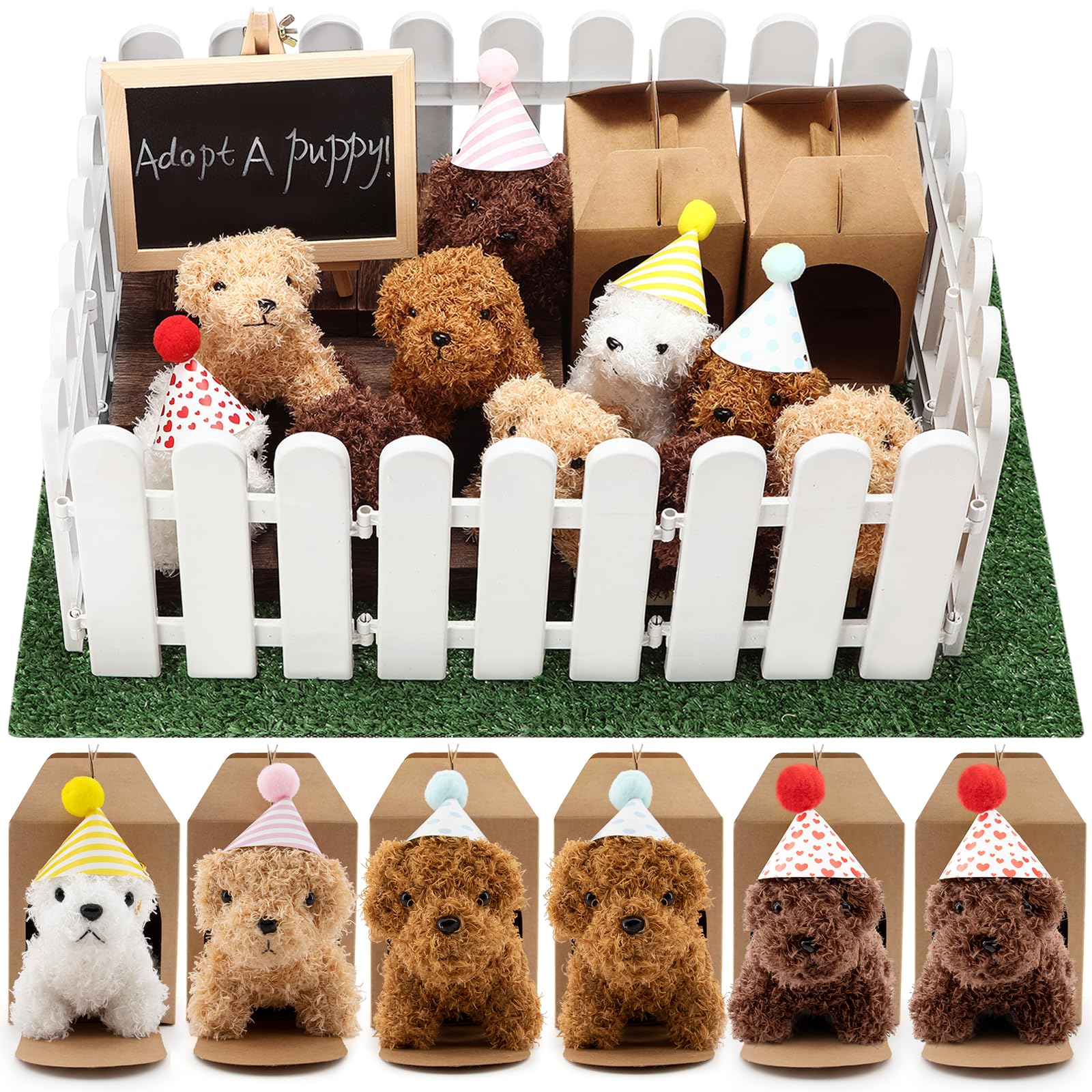 Rigibright adopt-puppy mini-dogs plush for party favors and cuddly play.