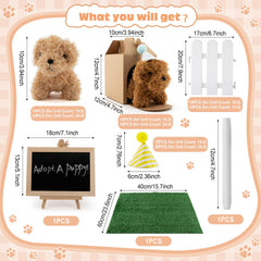 Rigibright white plastic fence creates a playful pet-adoption backdrop.