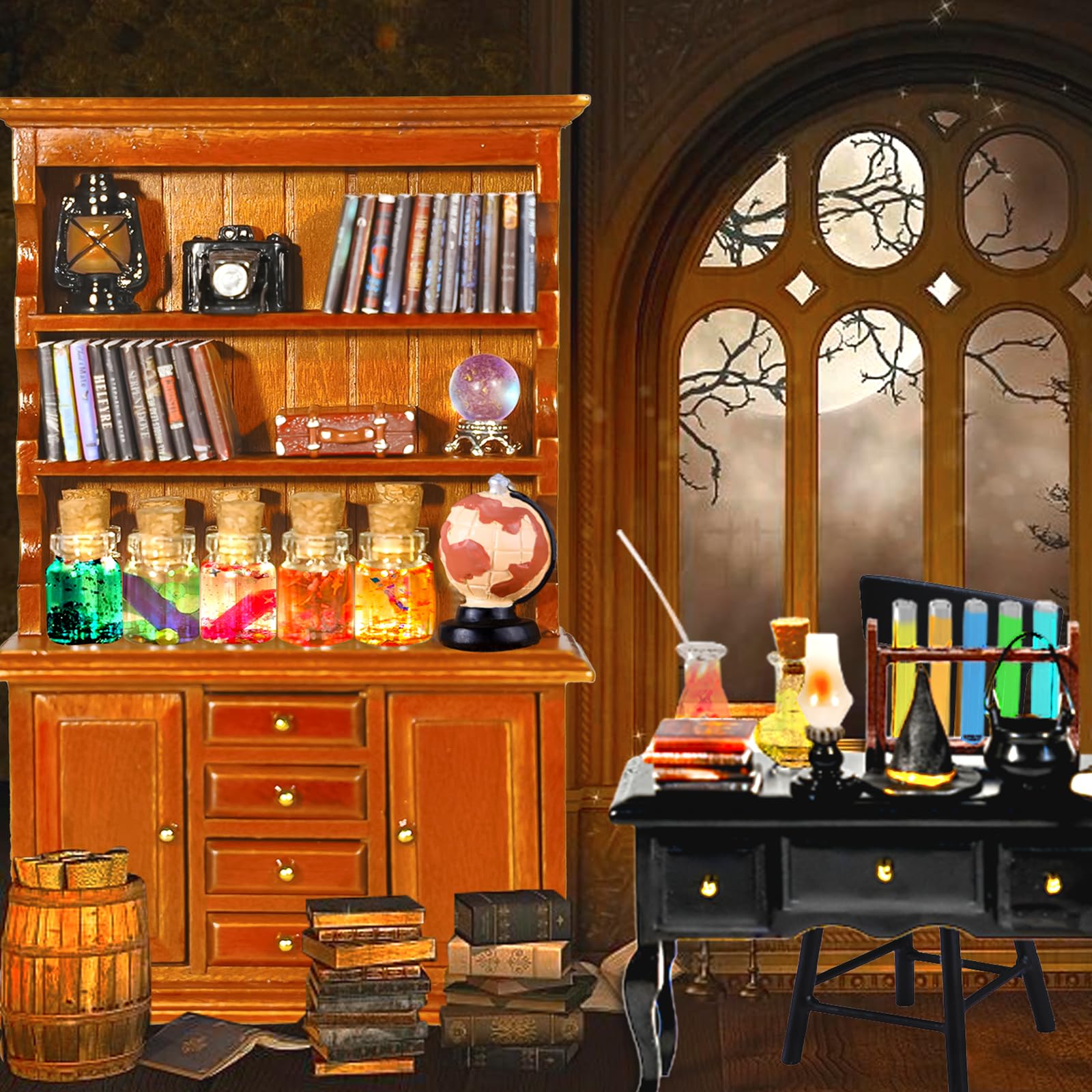 Rileryan mini-potion-bottles add color for spellbinding Halloween scenes