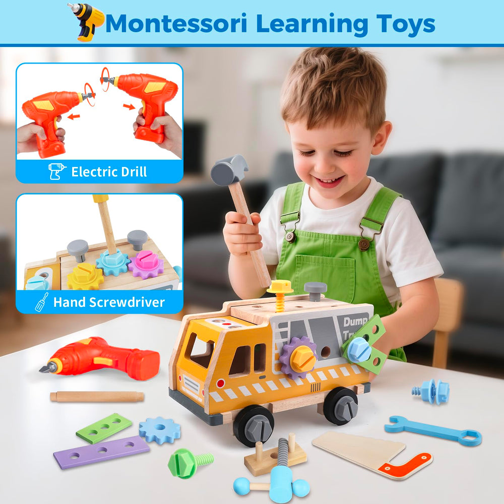 Rincalivestra tool set open-top truck showing easy access to tools for kids.
