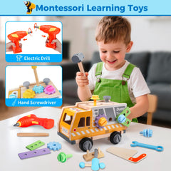 Rincalivestra tool set open-top truck showing easy access to tools for kids.